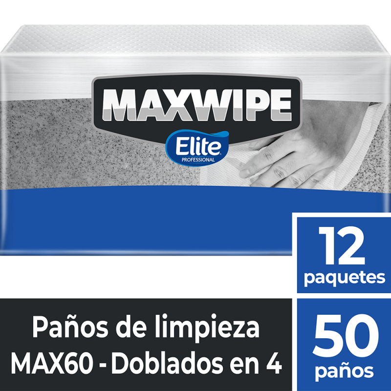 MAX 60 - Paños Maxwipe Multiuso Doblados x50/12 MAX 60 - Paños Maxwipe Multiuso Doblados x50/12